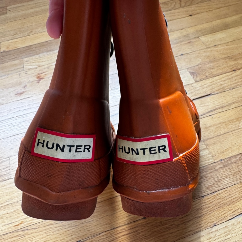 Hunter Orange Lace-Up Ankle Rain Boots - Picture 5 of 8